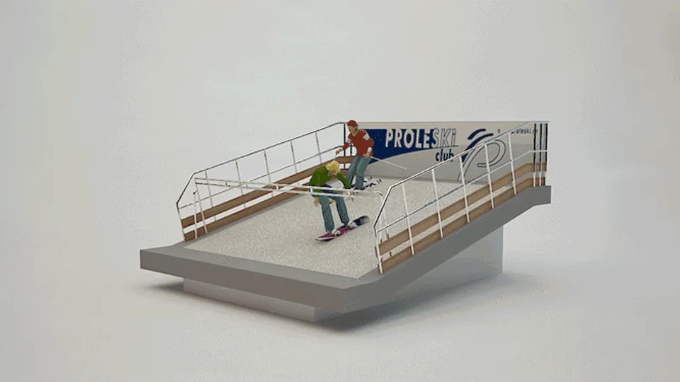 PROLESKI Vertical — Verstellbare Neigung PROLESKI-Vertical-Simulator mit verstellbarer Längsneigung